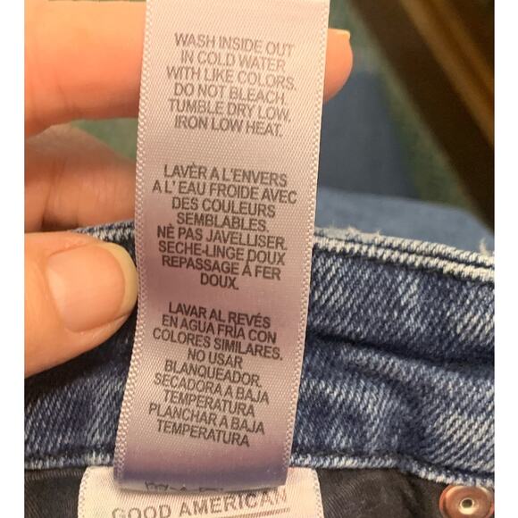 Good American Good Curve Highrise Raw hem skinny jeans sz 30 - Picture 13 of 14